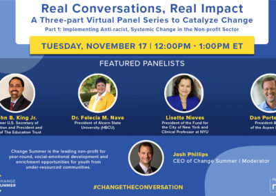 Nov 17: Change Summer Presents Part One of Three-Part Panel Series: Real Conversations, Real Impact